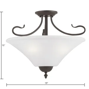 Elipse 19'' Wide 3-Light Semi Flush Mount - Painted Bronze 2