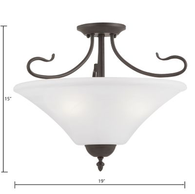 Elipse 19'' Wide 3-Light Semi Flush Mount - Painted Bronze
