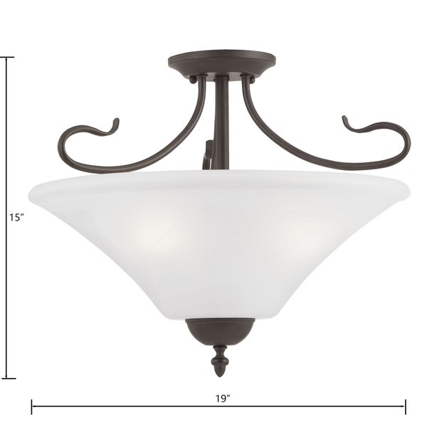 Elipse 19'' Wide 3-Light Semi Flush Mount - Painted Bronze