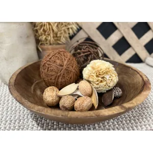 Dark Wooden Bowl 12x12x2.5in 2