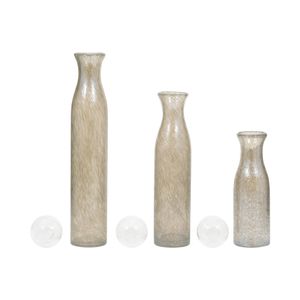 BRYNHAVEN SET OF 3 GRAY GLASS VASES 22 (IN) 6