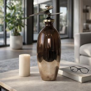 CEDARFORD BRONZE GLASS VASE 20 (IN) 11