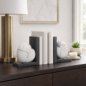 PAGEWELL SET OF 2 WHITE BOOKENDS 6 (IN) 10