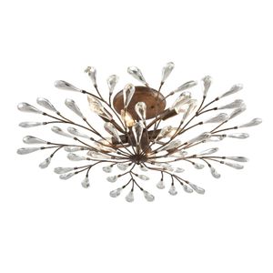 Crislett 32'' Wide 8-Light Semi Flush Mount - Sunglow Bronze 1