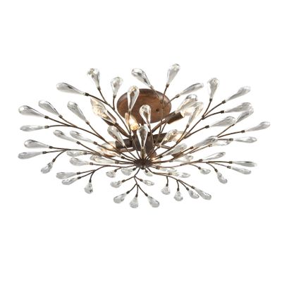 Crislett 32″ Wide 8-Light Semi Flush Mount - Sunglow Bronze