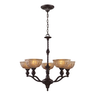 Norwich 28″ Wide 5-Light Chandelier - Oiled Bronze