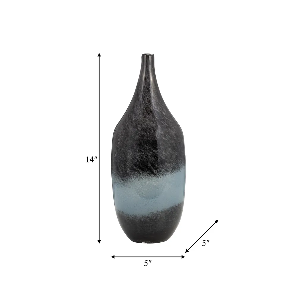 FINLEYMOOR BLUE GLASS VASE 14 (IN)