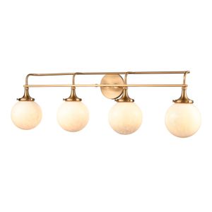 Beverly Hills 38'' Wide 4-Light Vanity Light - Satin Brass 1
