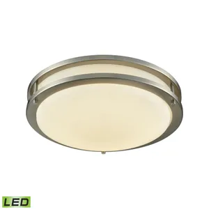 Clarion 11'' Wide Integrated LED Flush Mount - Brushed Nickel with a White Glass Diffuser 1