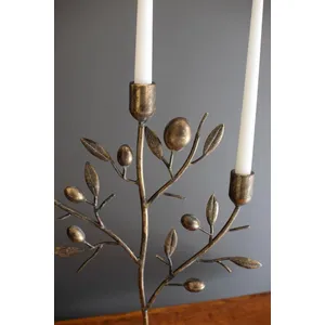 Antique Brass Fruit Tree Taper Candelabra 2