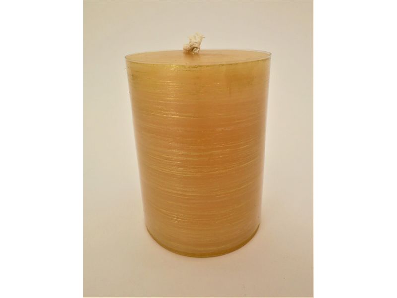 4" Yellow/Gold Brush Pillar Candle 3