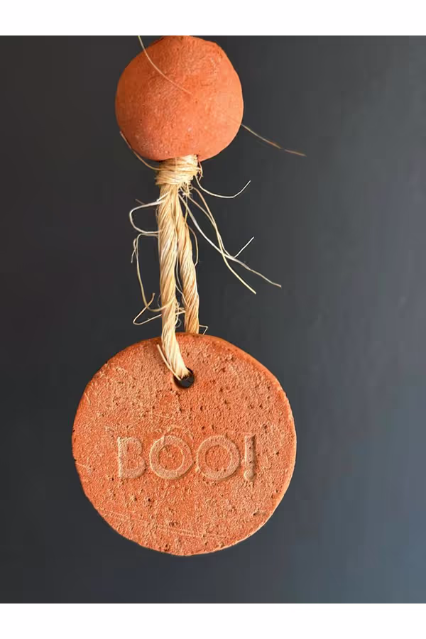 Set of 2 Clay Hanging Ghost Chimes