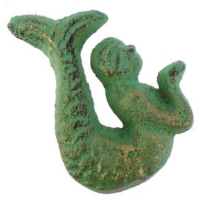 1-3/4" C/I MERMAID DRAWER PULL/VERDIGRIS 1