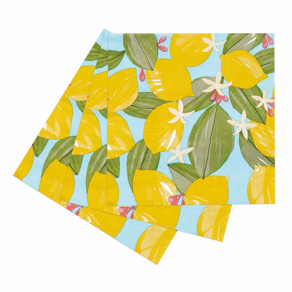Lemon Blossoms Paper  Cocktail Napkins (Pack of 25)