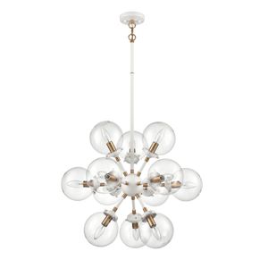 Boudreaux 25'' Wide 12-Light Chandelier - Matte White with Satin Brass 2