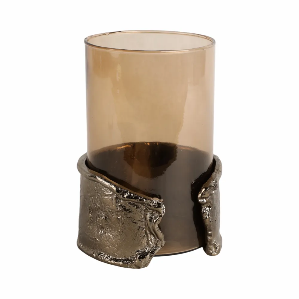 BAXTERMILL BROWN CANDLE HOLDER 8 (IN)
