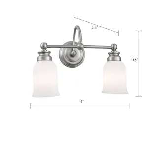 Emilia 15'' Wide 2-Light Vanity Light - Brushed Nickel 2