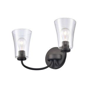 Emily 17'' Wide 2-Light Vanity Light - Matte Black 5