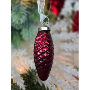 Pinecone Wish Hanging Ornament 3.1in 1