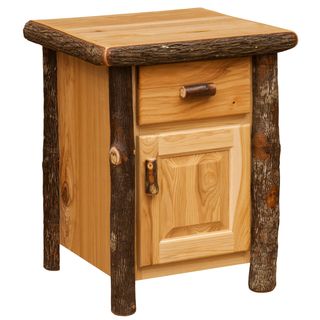 Hickory Log Enclosed End Table - Natural