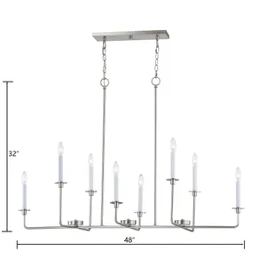 Lexington Green 48'' Wide 8-Light Linear Chandelier - Brushed Nickel 3