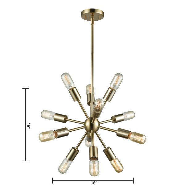 Delphine 16'' Wide 12-Light Chandelier - Satin Brass