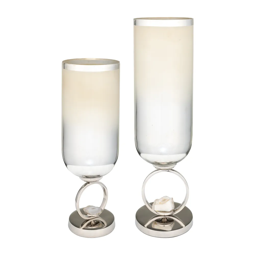 ROCKWIND WHITE GLASS VASE 21 (IN)