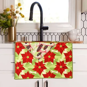 Poinsettia Eco Kitchen Tea Towel 3