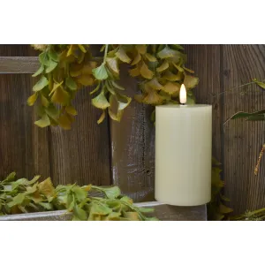 Cream Drip Timered Realistic Flame LED Candle 3x5in C Batts 3