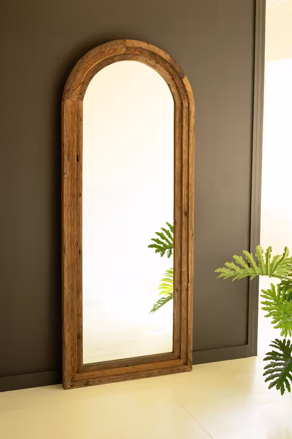 Arched Top Recycled Framed Floor Mirror
