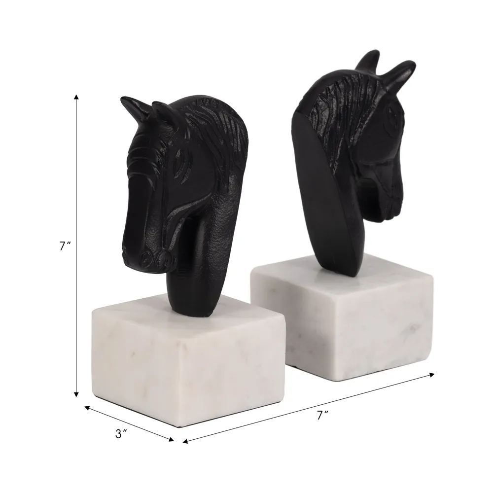 PARKERMOOR SET OF 2 BLACK BOOKENDS 8 (IN)