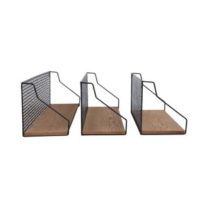 SOLHOLM SET OF 3 BROWN WALL SHELF 9 (IN) 4