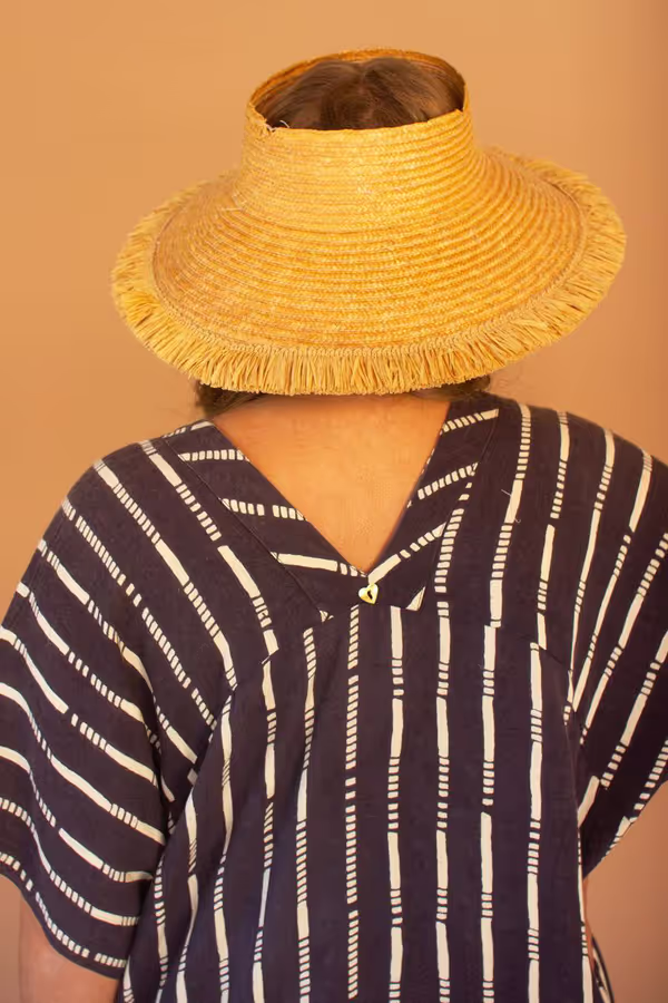 Striped Kaftan with Button Detail