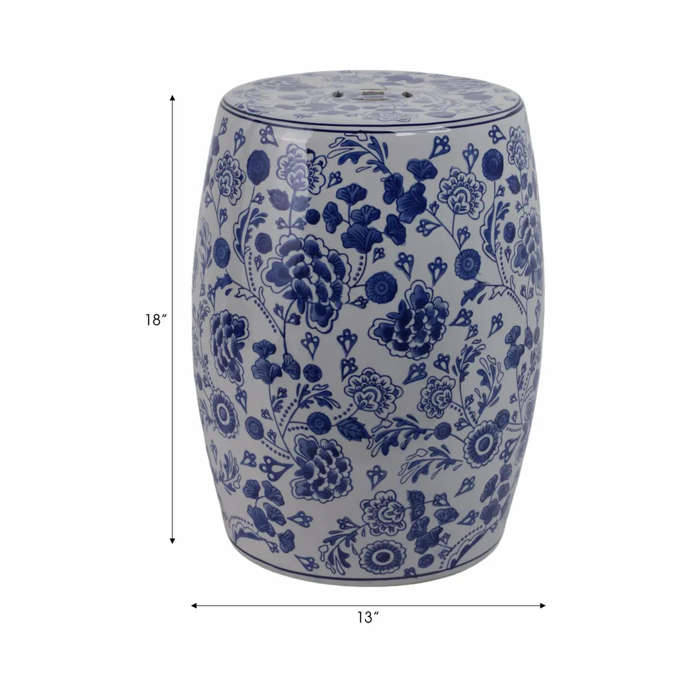 PEYTONWELL BLUE GARDEN STOOL 18 (IN)