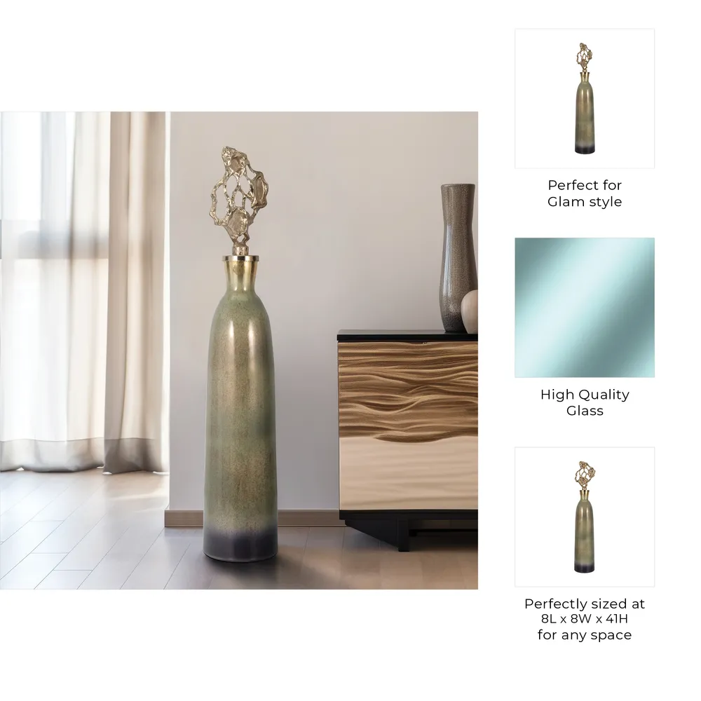 BECKETTWELL GOLD GLASS VASE 41 (IN)