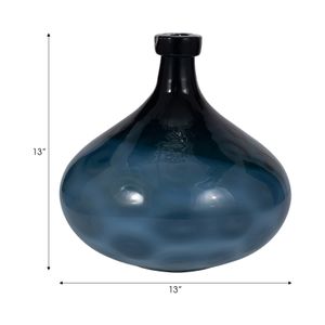 HESTONWELL BLUE GLASS VASE 13 (IN) 8