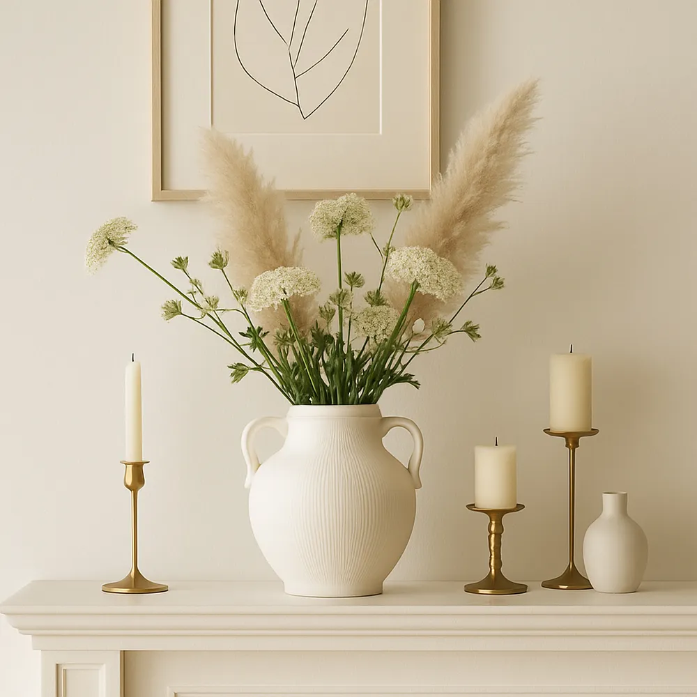 GARTONSHAW WHITE VASE 10 (IN)