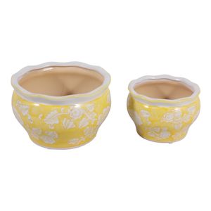 HENLEYDALE SET OF 2 YELLOW PLANTER 5 (IN) 5
