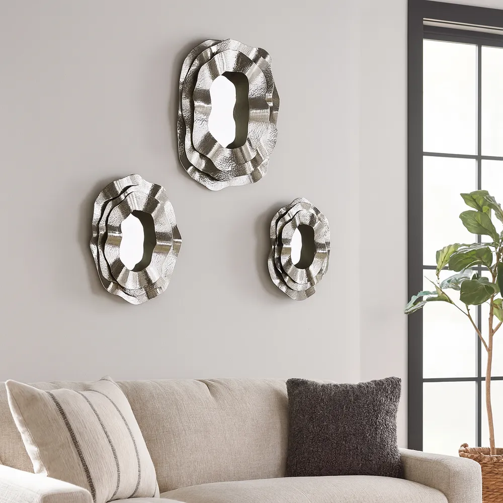 ASPENDALE SET OF 3 SILVER MIRRORS 3 (IN)