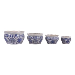 ELTONVIEW SET OF 4 BLUE PLANTER 8 (IN) 6