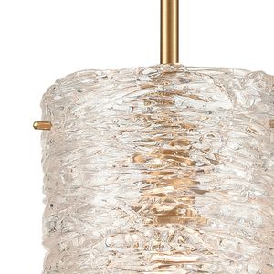 Chiseled Ice 7'' Wide 1-Light Mini Pendant - Satin Brass 3