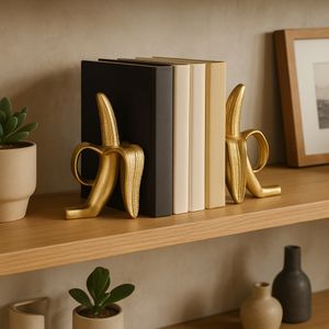 ERINBROOK SET OF 2 GOLD BOOKENDS 9 (IN) 10