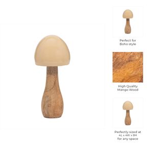 WOOD, 8" CONED MUSHROOM, IVORY 9