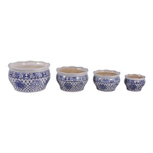ELTONVIEW SET OF 4 BLUE PLANTER 8 (IN) 4