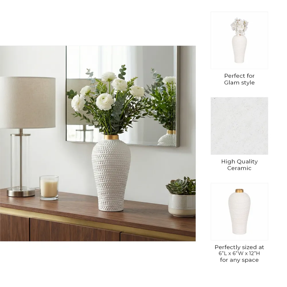 VERNONHOLM WHITE VASE 12 (IN)