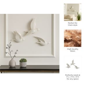 RUEMOOR SET OF 3 WHITE WALL SCULPTURES 13 (IN) 10