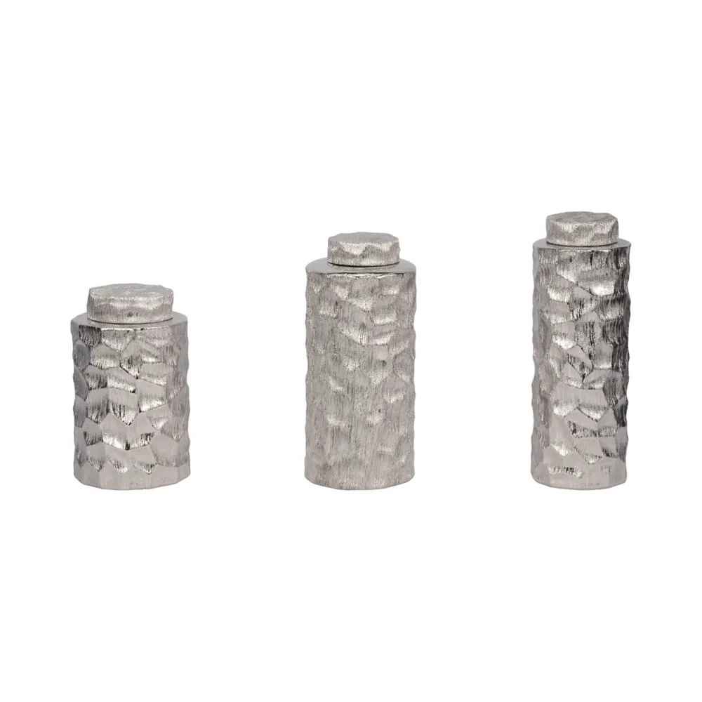 HENDONVIEW SET OF 3 SILVER VASES 14 (IN)