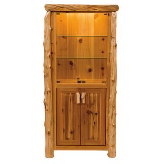 Cedar Log Display Cabinet - Coffee
