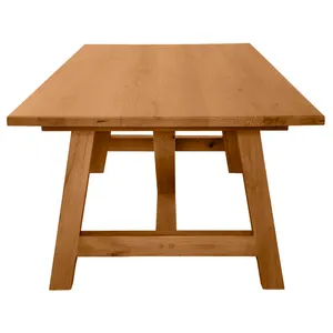 Heritage Oak Millwright Saw Horse Dining Table - 60"L x 42"W x 30"H 6