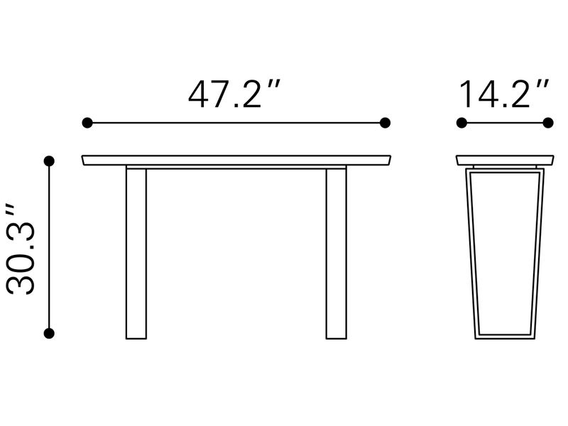 Atlas Console Table White & Silver 8